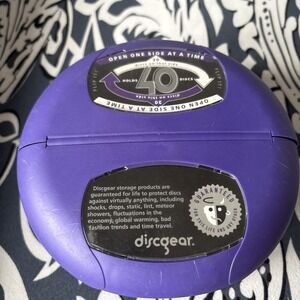 DiscGear Discus 40 CD/DVD/Game Holder Hard Shell Purple Comes W 25+ CDs Variety